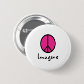 Stel je PINK PEACE-symbool voor Ronde Button 5,7 Cm (Voorkant /achterkant)