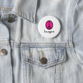 Stel je PINK PEACE-symbool voor Ronde Button 5,7 Cm (In situ)