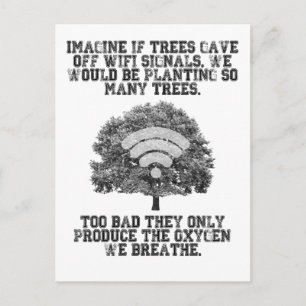 Stel je voor dat bomen WiFi-signalen afgeven Briefkaart