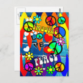 Stel je voor dat er in Retro Peace Symbols zijn Briefkaart (Voorkant / Achterkant)
