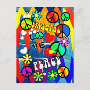 Stel je voor dat er in Retro Peace Symbols zijn Briefkaart