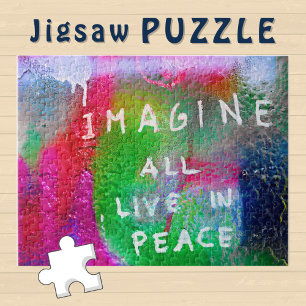 Stel je voor dat iedereen in vrede leeft op Graffi Legpuzzel
