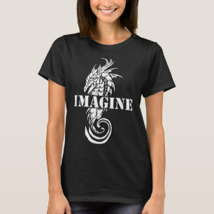 Stel je voor dat je Tattoo Fantasy Dragon Stijl T-shirt