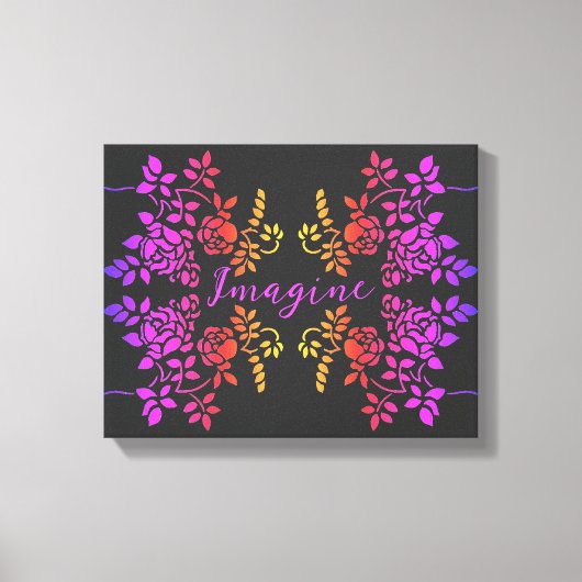 Stel je voor dat Roos Flowers Abstracte Inspireren Canvas Afdruk (Voorkant)