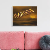 Stel je voor: Fantasy Moon Sky Inspirerend Canvas Afdruk (Insitu (Woonkamer))