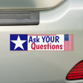 Stel je vragen bumpersticker (Op auto)