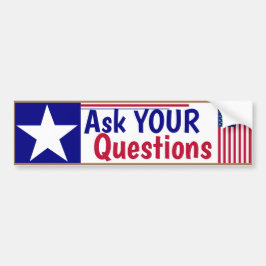 Stel je vragen bumpersticker