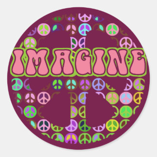 Stel je vrede voor ronde sticker