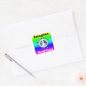 Stel je wereldvrede voor vierkante sticker (Envelop)