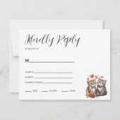 Stel katten verliefd RSVP kaartje (Voorkant)