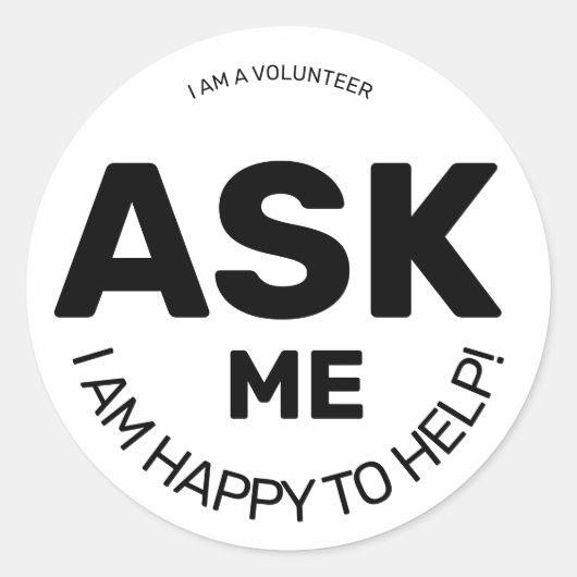 Stel me een vraag ronde sticker (Voorkant)