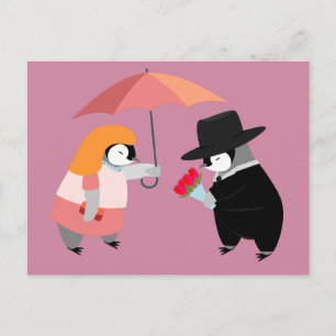 Stel Penguin voor Briefkaart