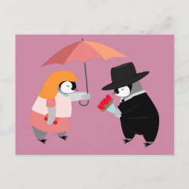 Stel Penguin voor Briefkaart