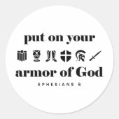 STEL UW ARMOR GOD IN RONDE STICKER (Voorkant)