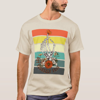 Stel uzelf vrij - skeletbloemen vlinderstr t-shirt