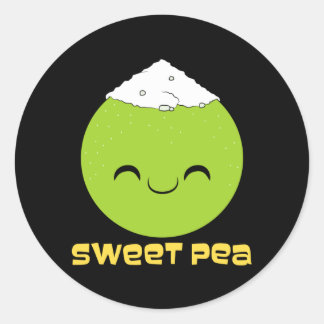 Stel Zoete Erwt Schattige Relatie Prestatie Ronde Sticker