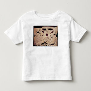 Stela die een vrouw voorstelt die een jaguar maske kinder shirts
