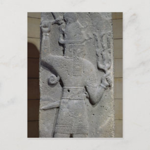 Stela of Teshub, god van het Syrische storm Briefkaart