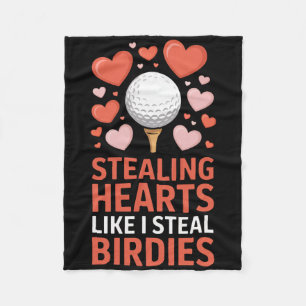 Stelen van harten - Steel Birdies Schattig Golf Va Fleece Deken