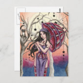 Stella - Briefkaart met heks (Voorkant / Achterkant)