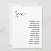 STELLA Bruiloft Zitplaatsen Kaart - TABEL 6 (Achterkant)