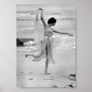 Stella, danser, strand, Vintage Poster