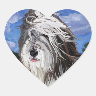 Stella de Engelse Sheep Dog Hart Sticker