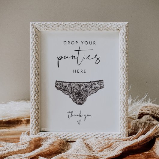 STELLA Drop Your Panties Bachelorette Game Sign Poster