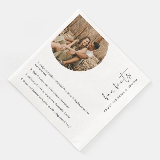 STELLA Fun Facts Over de bruid en bruidegom Kaart Servet (Hoek)