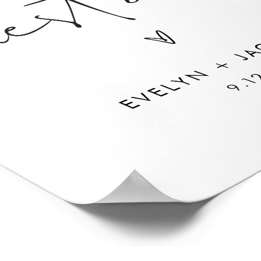 STELLA Gastenboek teken minimalistische huwelijkst Poster (Hoek)