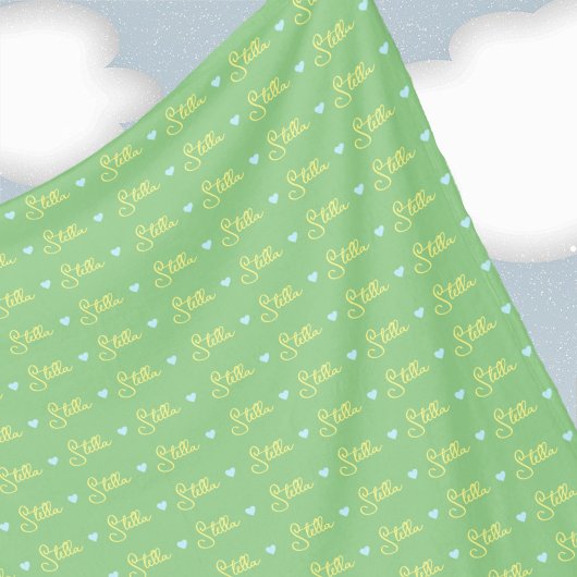 Stella herhalende aangepaste naam en harten licht- fleece deken