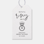 STELLA Hij zette een ring op het Vrijgezellenfeest Cadeaulabel (Voorkant)