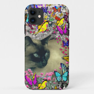 Stella in Butterflies Chocolate Point Siamese Cat iPhone 11 Hoesje