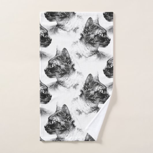 Stella le chat gris (Serviette à main)