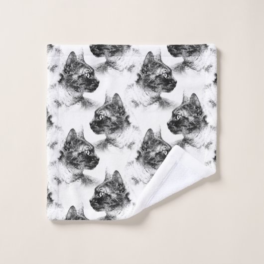 Stella le chat gris (Gant de toilette)