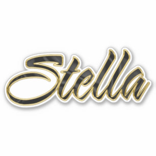 Stella lettrage autocollant Stickers en or noir