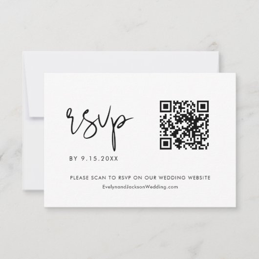 STÉLLA Minimaliste Mariage QR Code RSVP (Devant)