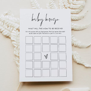STELLA Minimalistisch Baby shower Bingo Game Kaart