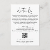 STELLA Minimalistische bruiloft details QR Code 3. Informatiekaartje (Voorkant)