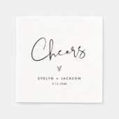 STELLA Minimalistische bruiloft proost cocktail Servet (Voorkant)