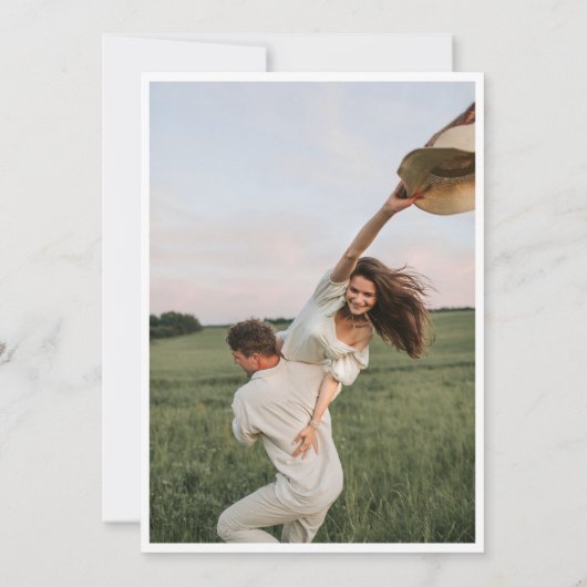 STELLA Minimalistische bruiloft uitnodiging met fo (Achterkant)