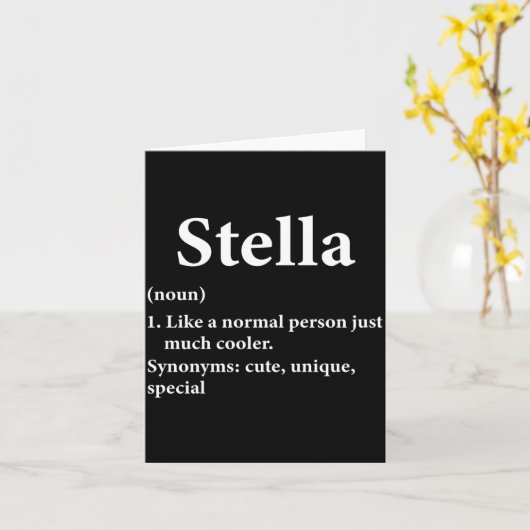 Stella Name Definition Funny D Kaart (Gele Bloem)
