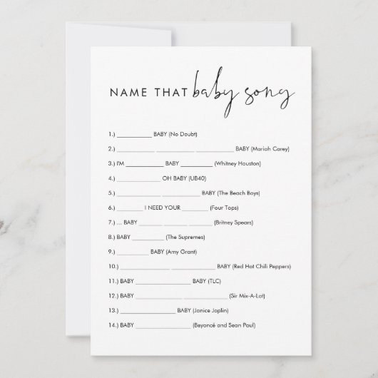 STELLA Nom Ce Bébé Chanson Carte de jeu (Devant)