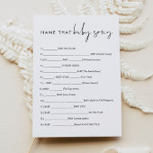 STELLA Nom Ce Bébé Chanson Carte de jeu