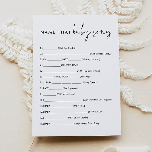 STELLA Nom Ce Bébé Chanson Carte de jeu