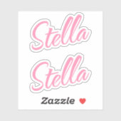 Stella Nom décoratif en rose x2 Sticker (Feuille)