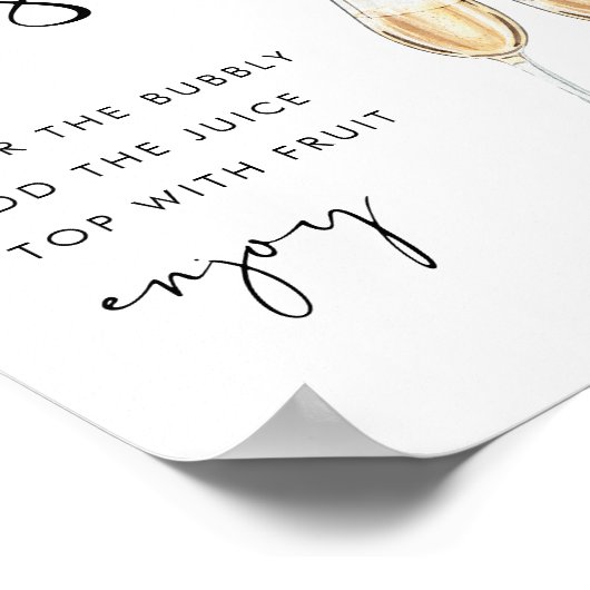 STELLA Pimp Uw Prosecco Mimosa Teken Poster (Hoek)