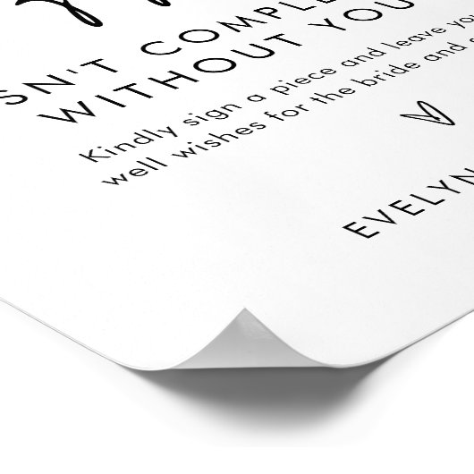 STELLA Puzzel Bruiloft Gast Boek Teken Poster (Hoek)