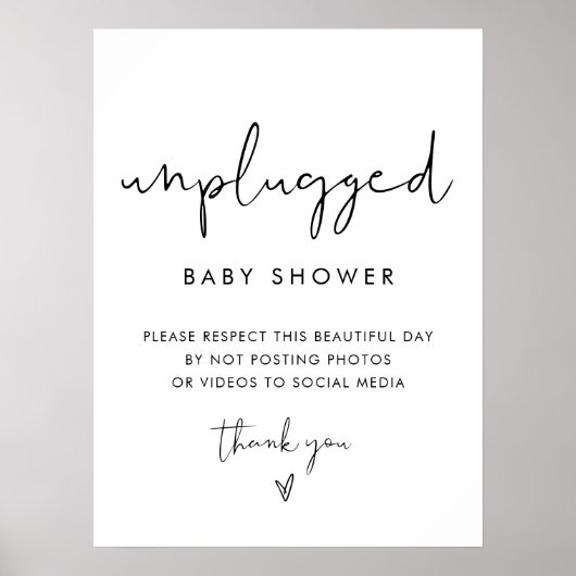 STELLA Unplugged Baby shower Sign Poster (Voorkant)