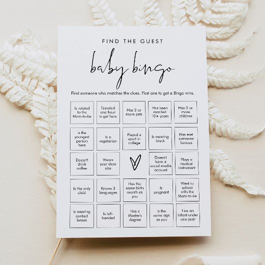 STELLA Vind de gast Baby Bingo Game Kaart